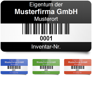 Inventaretiketten mit Barcode